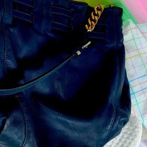 Navy blue leather Michael Kors purse